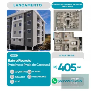 Apartamento com 2 Quartos à venda, 62m² no Recreio, Rio das Ostras