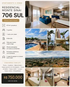 Apartamento com 3 Quartos à venda, 88m² no Plano Diretor Sul, Palmas