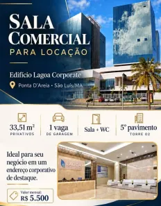 Sala Comercial para alugar, 34m² no Ponta D'Areia, São Luís