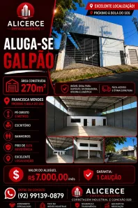 Galpão/Depósito/Armazém para alugar, 270m² no Cidade Nova, Manaus