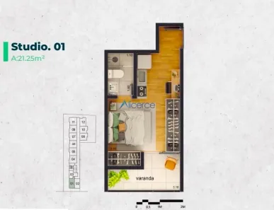 Apartamento com 1 Quarto à venda, 19m² no São Mateus, Juiz de Fora
