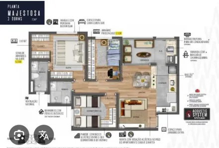 Apartamento com 3 Quartos para alugar, 109m² no Parque Industrial, São José dos Campos