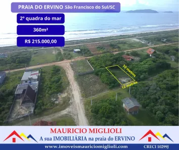 Lote/Terreno à venda, 360m² no Praia do Ervino, São Francisco do Sul