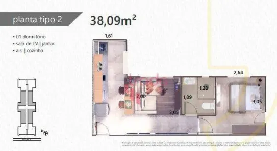 Apartamento com 1 Quarto à venda, 38m² no Vila Monte Alegre, Ribeirão Preto