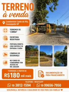 Lote/Terreno à venda, 1500m² no Área Rural de Cosmópolis, Cosmópolis