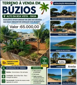 Lote/Terreno à venda, 114m² no Rasa, Armação dos Búzios