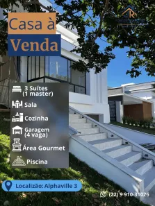 Casa de Condomínio com 3 Quartos à venda, 214m² no Alphaville, Rio das Ostras