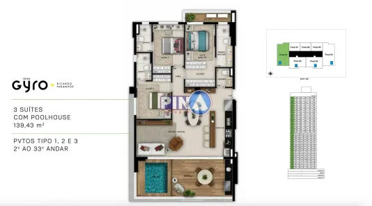 Apartamento com 3 Quartos à venda, 139m² no Setor Marista, Goiânia