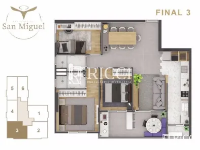 Apartamento com 3 Quartos à venda, 85m² no Itararé, São Vicente