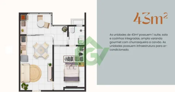 Apartamento com 1 Quarto à venda, 43m² no Jardim do Sol, Caraguatatuba