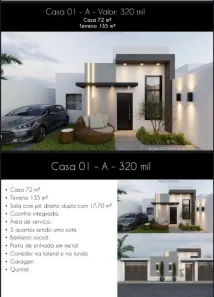 Casa com 3 Quartos à venda, 73m² no Bateias, Vitória da Conquista