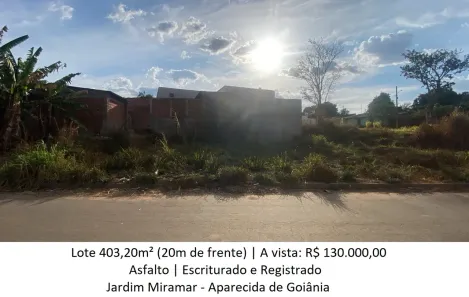 Lote/Terreno à venda, 403m² no Jardim Miramar, Aparecida de Goiânia