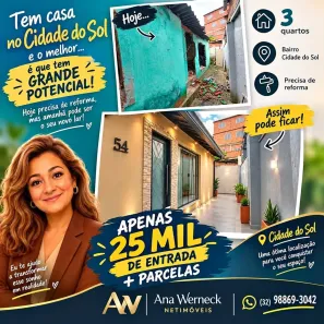Casa com 3 Quartos à venda, 80m² no Cidade do Sol, Juiz de Fora