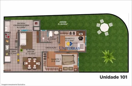 Apartamento com 2 Quartos à venda, 53m² no Osasco, Colombo
