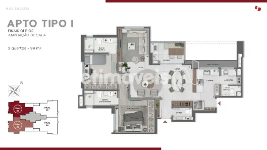 Apartamento com 3 Quartos à venda, 99m² no Savassi, Belo Horizonte