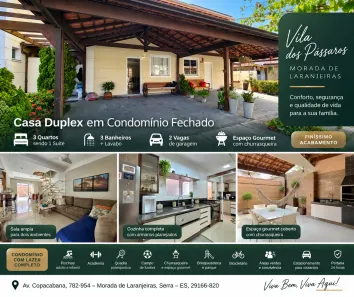 Casa com 3 Quartos à venda, 120m² no Morada de Laranjeiras, Serra