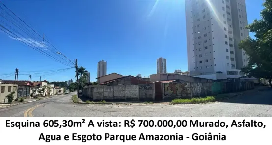 Lote/Terreno à venda, 605m² no Parque Amazônia, Goiânia