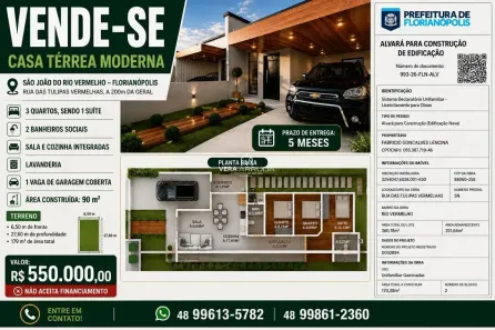 Casa com 3 Quartos à venda, 90m² no São João do Rio Vermelho, Florianópolis