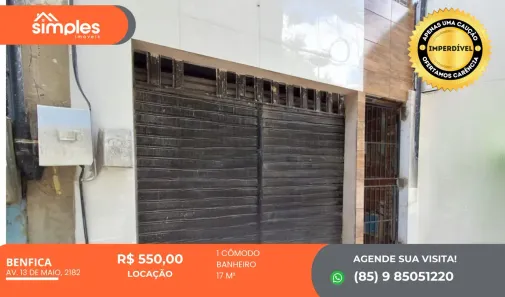 Kitnet para alugar, 20m² no Benfica, Fortaleza