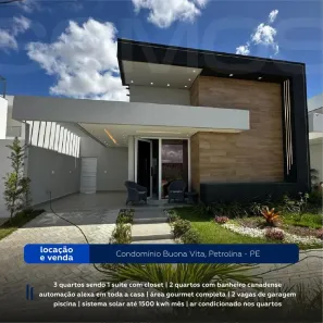 Casa de Condomínio com 3 Quartos à venda, 10m² no Loteamento Recife, Petrolina