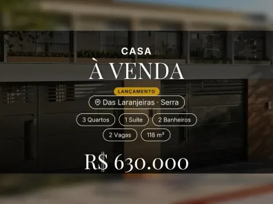 Casa com 3 Quartos à venda, 118m² no das Laranjeiras, Serra