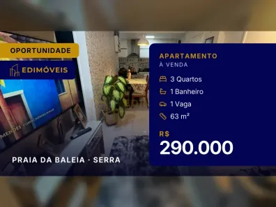 Apartamento com 3 Quartos à venda, 63m² no Praia da Baleia, Serra