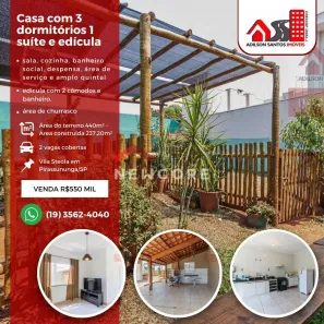Casa com 3 Quartos à venda, 237m² no Vila Steola, Pirassununga
