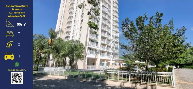 Apartamento com 2 Quartos para alugar, 50m² no Barra da Tijuca, Rio de Janeiro
