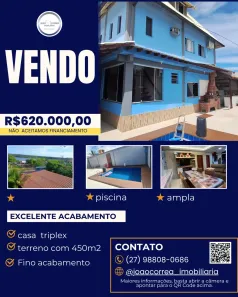 Casa com 3 Quartos à venda, 450m² no Residencial Jacaraípe, Serra