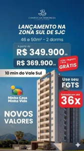 Apartamento com 2 Quartos à venda, 50m² no Jardim Portugal, São José dos Campos