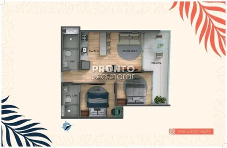 Apartamento com 2 Quartos à venda, 51m² no Tamandaré, Tamandaré