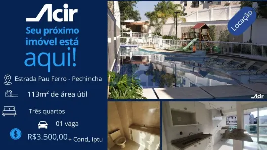 Cobertura com 3 Quartos para alugar, 112m² no Pechincha, Rio de Janeiro