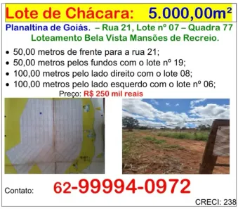 Fazenda/Sítio à venda, 500000m² no Área Rural de Planaltina, Planaltina