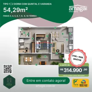Apartamento com 2 Quartos à venda, 54m² no Cidade Morumbi, São José dos Campos
