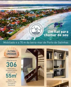 Apartamento com 2 Quartos à venda, 55m² no Porto de Galinhas, Ipojuca