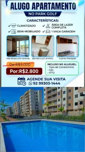 Apartamento com 2 Quartos para alugar, 50m² no Novo Aleixo, Manaus