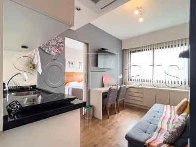 Apartamento com 1 Quarto para alugar, 27m² no Indianópolis, São Paulo