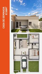 Casa com 2 Quartos à venda, 58m² no Três Irmãs, Campina Grande