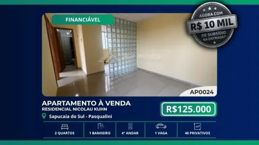 Apartamento com 2 Quartos à venda, 38m² no Pasqualini, Sapucaia do Sul