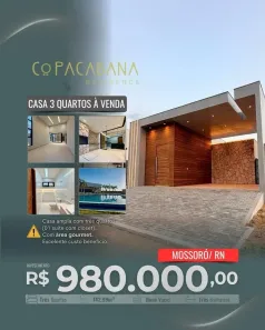 Casa de Condomínio com 3 Quartos à venda, 142m² no Bela Vista, Mossoró