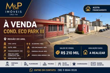 Apartamento com 2 Quartos à venda, 51m² no Cutim Anil, São Luís