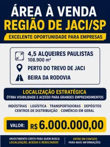 Lote/Terreno à venda, 108900m² no Centro, Jaci