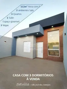 Casa com 3 Quartos à venda, 112m² no Setville Altos de São José, São José dos Campos