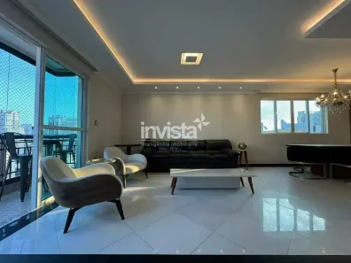 Apartamento com 3 Quartos para alugar, 198m² no Gonzaga, Santos