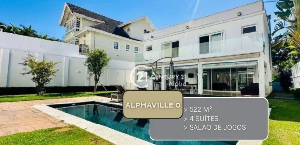 Casa de Condomínio com 4 Quartos para venda ou aluguel, 522m² no Alphaville Residencial Zero, Barueri
