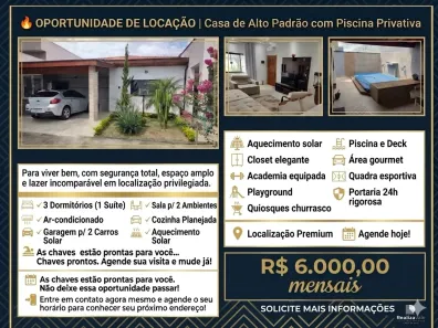 Casa de Condomínio com 3 Quartos para alugar, 170m² no Parque São Cristóvão, Taubaté