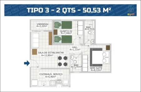 Apartamento com 2 Quartos à venda, 50m² no , Paço do Lumiar