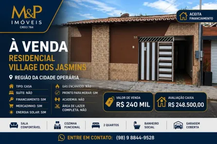 Casa de Condomínio com 2 Quartos à venda, 100m² no Santa Clara, São Luís