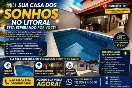 Casa com 2 Quartos à venda, 62m² no Nossa Senhora do Sion, Itanhaém
