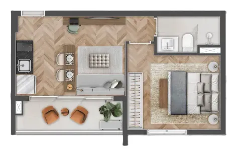 Apartamento com 1 Quarto à venda, 25m² no Aclimação, São Paulo